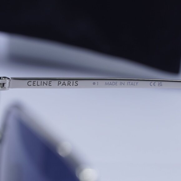 Celine CL40284U 16V Square Sunglasses–Palladium/Blue - Picture 8 of 12